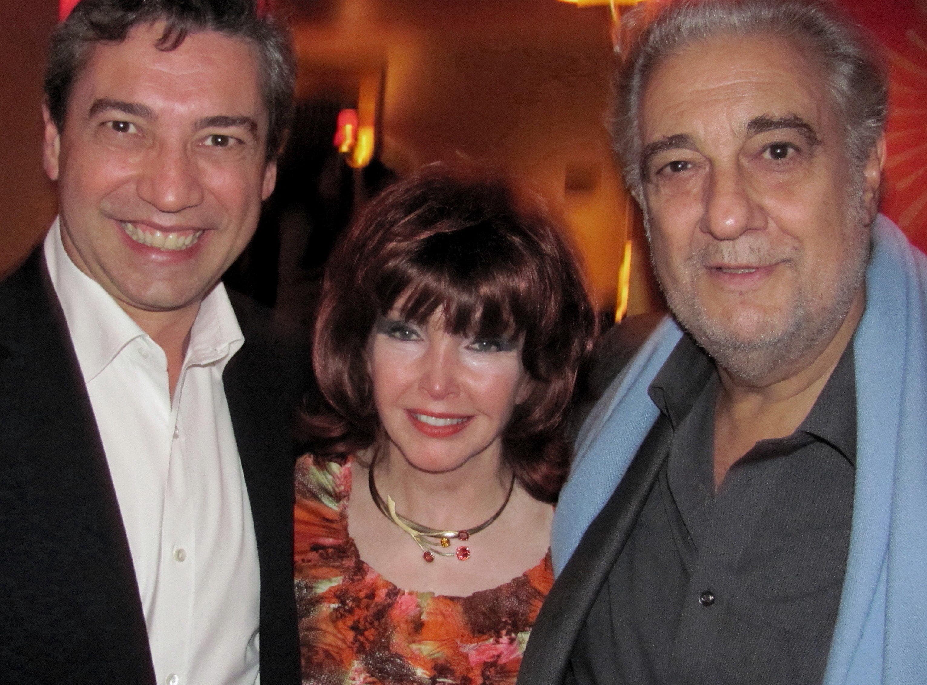 Cheryl North with Nicola Luisotti and Placido Domingo